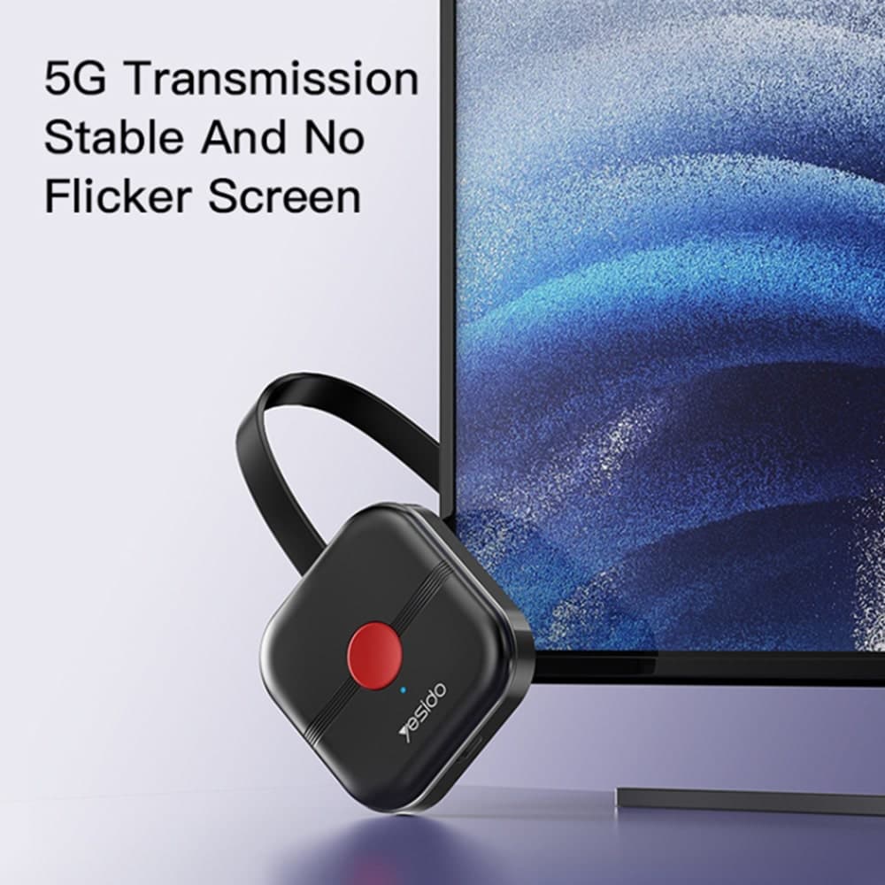 Yesido - Δέκτης Ασύρματης Εμφάνισης Οθόνης TV10 5G - Υψηλής Ευκρίνειας, HDMI - Μαύρος 4