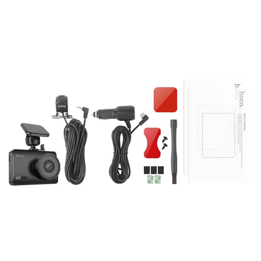 Hoco - DashCam (DV3) - Κάμερα Οχήματος, Καταγραφή Οδήγησης με Οθόνη 2.45 ιντσών, Διπλού Καναλιού, Λειτουργία Νύχτας, 1080p, 30fps - Μαύρο 7