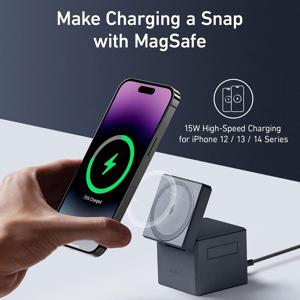 Anker - Power Bank Cube MagSafe (Y1811G11) - για Τηλέφωνο, Apple Watch, AirPods, 15W - Μαύρο 4