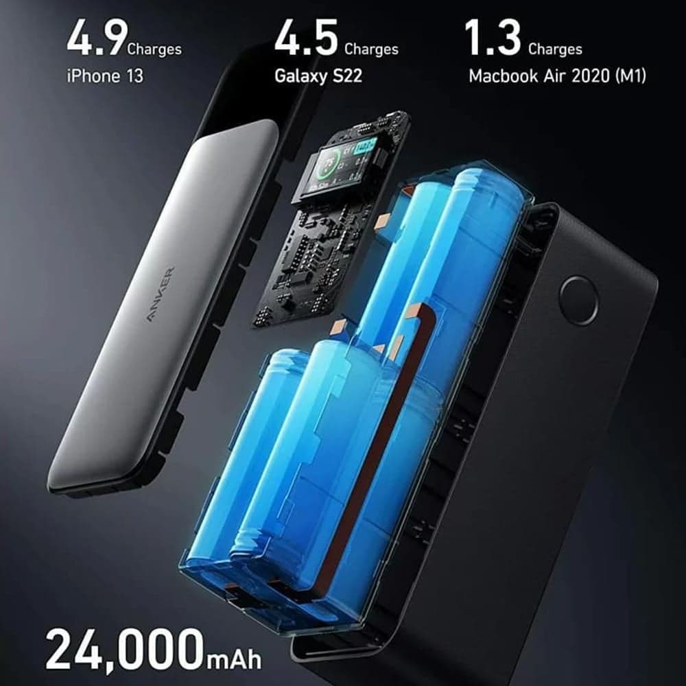 Anker - Power Bank (737) - 24000mAh, 140W, GaN Prime, Ψηφιακή Έξυπνη Οθόνη, 2x USB-C, USB-A, PowerDelivery 3.1 - Μαύρο/Γκρι 5