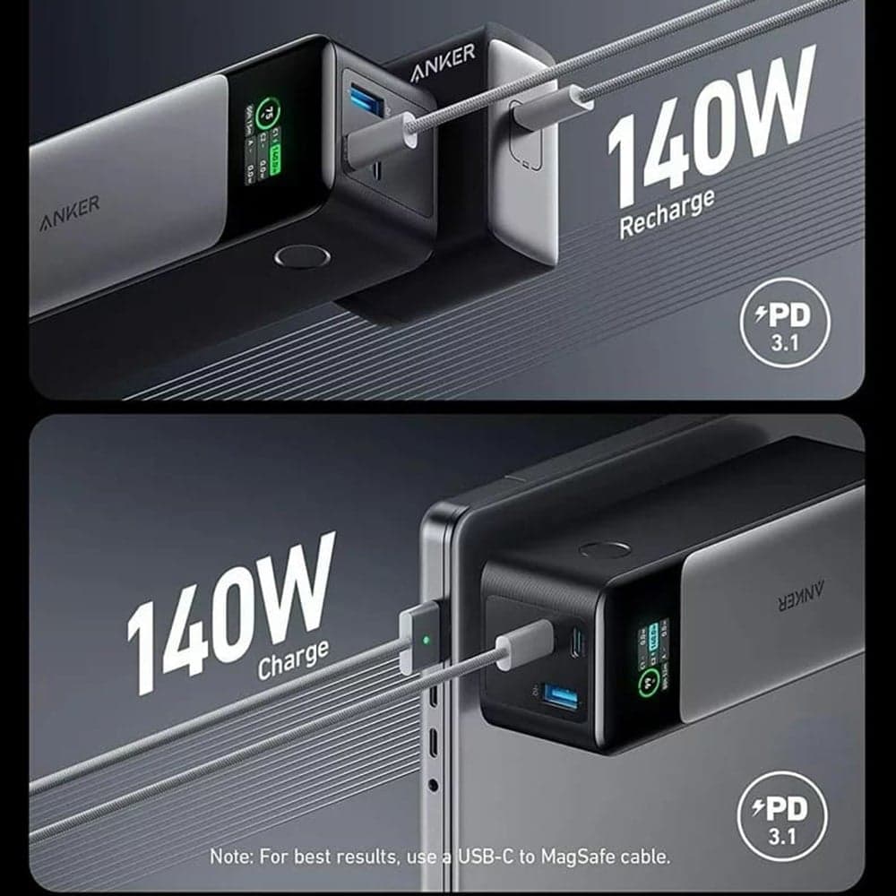 Anker - Power Bank (737) - 24000mAh, 140W, GaN Prime, Ψηφιακή Έξυπνη Οθόνη, 2x USB-C, USB-A, PowerDelivery 3.1 - Μαύρο/Γκρι 7