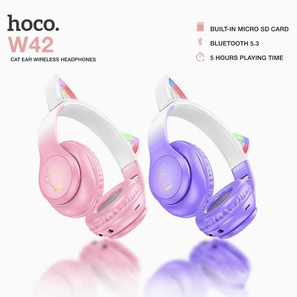 Hoco - Ασύρματα Ακουστικά Cat Ear (W42) - για Παιδιά, Over-ear, Αναδιπλούμενα με Bluetooth 5.3, Hi-Fi Ήχος - Κρυστάλλινο Μπλε 8