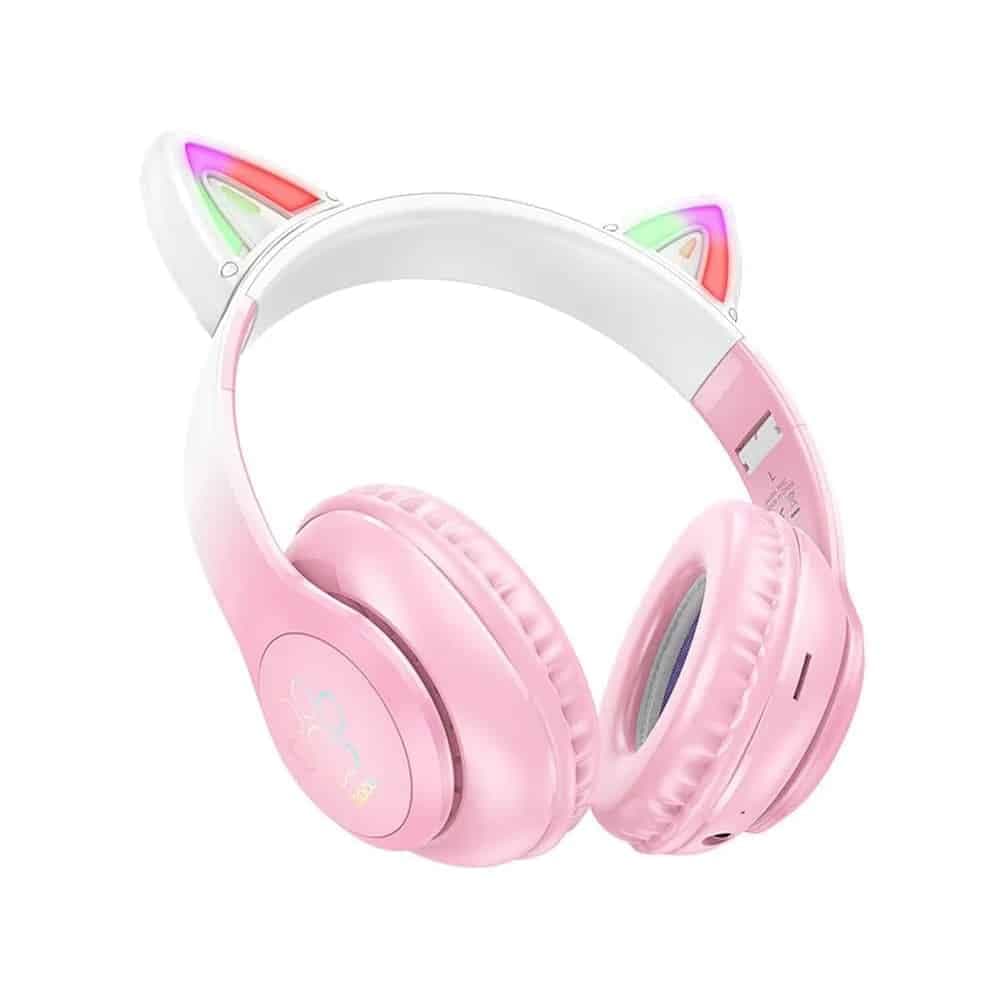 Hoco - Ασύρματα Ακουστικά Cat Ear (W42) - για Παιδιά, Over-ear, Διπλώσιμα με Bluetooth 5.3, Hi-Fi Ήχος - Cherry Blossom 3