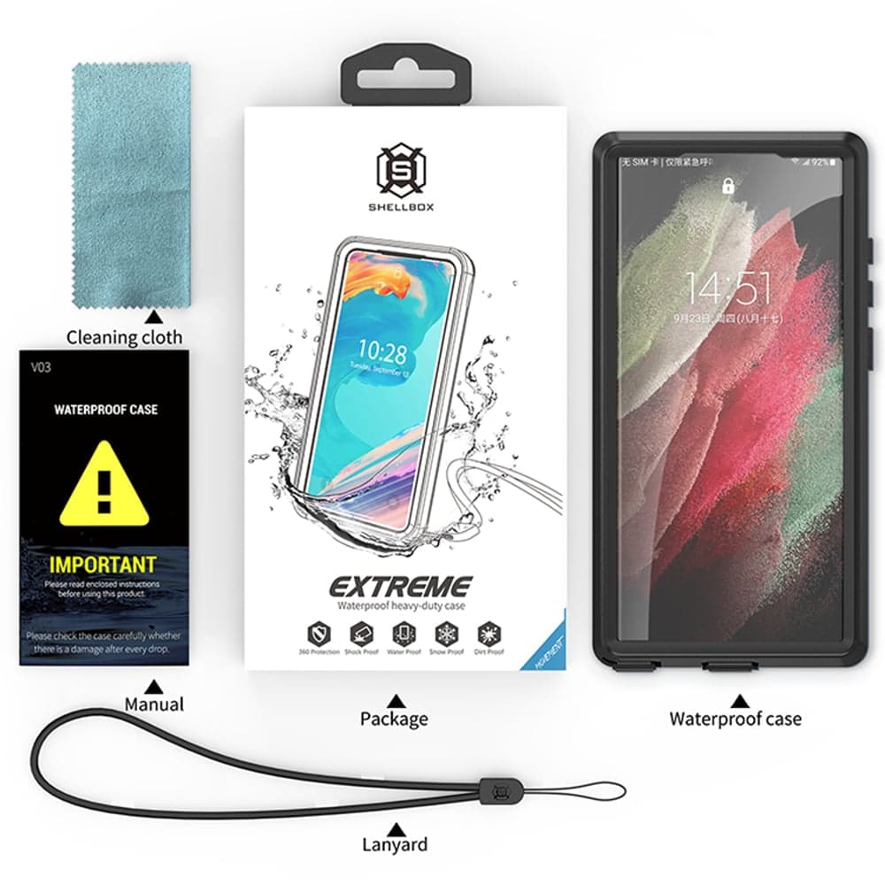 ShellBox - Αδιάβροχη Θήκη IP68 - Samsung Galaxy S23 Ultra - Μαύρο 7