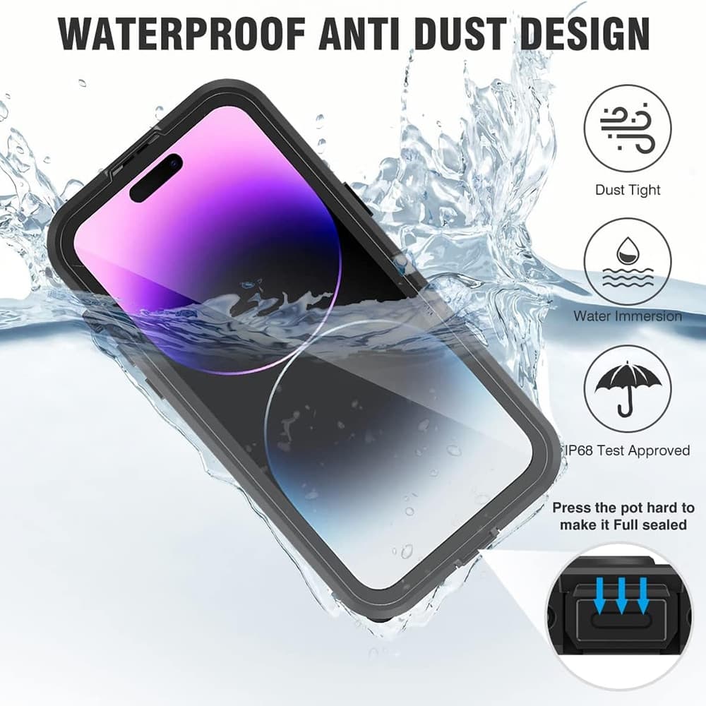 ShellBox - Αδιάβροχη Θήκη IP68 - iPhone 14 Pro Max - Μαύρο 2