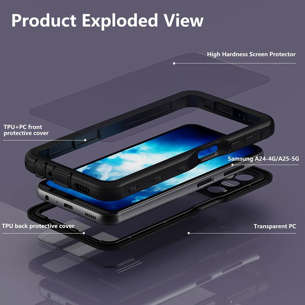 ShellBox - Αδιάβροχη Θήκη IP68 - Samsung Galaxy A25 5G - Μαύρο 3