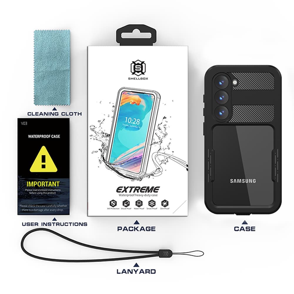 ShellBox - Αδιάβροχη Θήκη IP68 - Samsung Galaxy S23 - Μαύρο 6