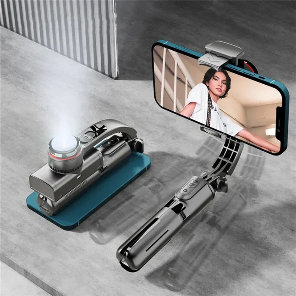 Techsuit - Selfie Stick (L18sMini) - Stable Gimbal/Tripod with Bluetooth Remote Control, Fill Light, 360 Rotation, 70cm - Black 3