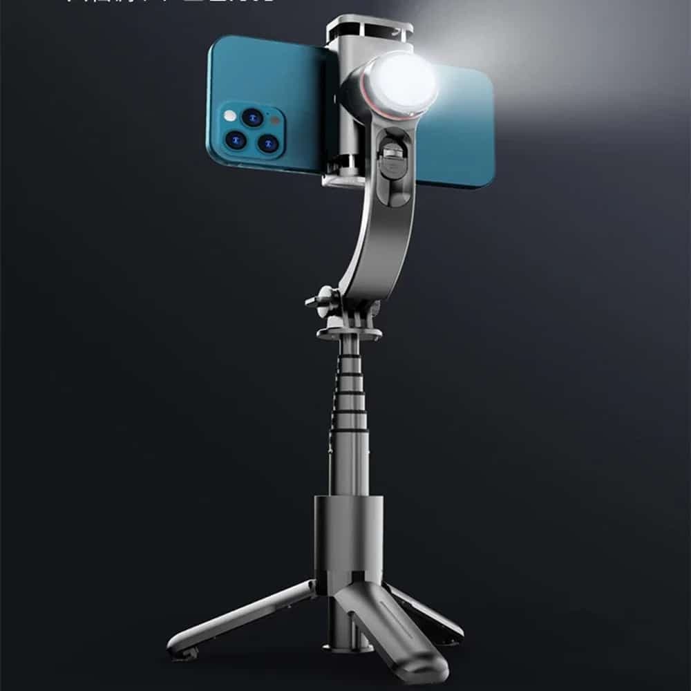 Techsuit - Selfie Stick (L18sMini) - Stable Gimbal/Tripod with Bluetooth Remote Control, Fill Light, 360 Rotation, 70cm - Black 8