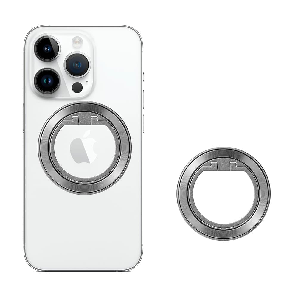 Techsuit - MagSafe Phone Ring (MPR2) - Round Shape, Aluminium Alloy - Silver 2