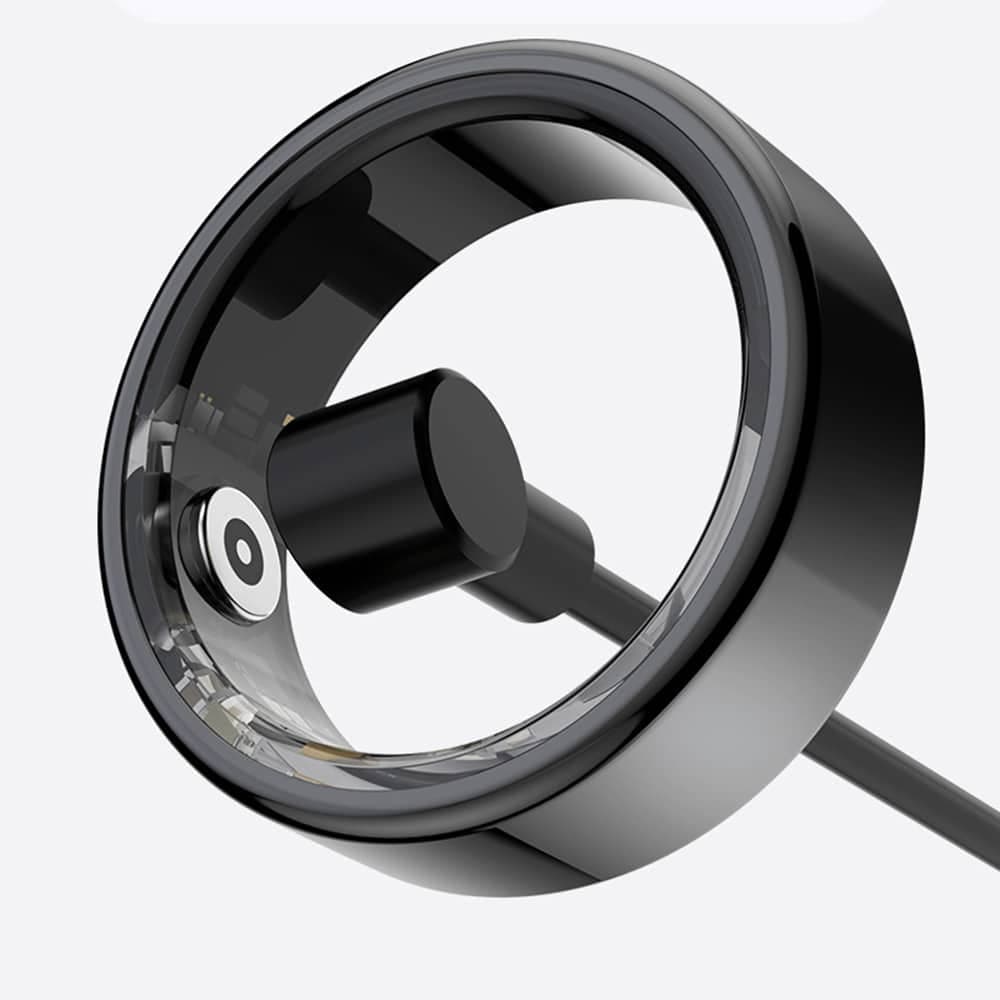 Techsuit - Smart Ring (R02) - Unisex, Pulse/Sleep/Fitness Monitor, Oxygen Saturation, QRing, Size 62.2mm - Black 7
