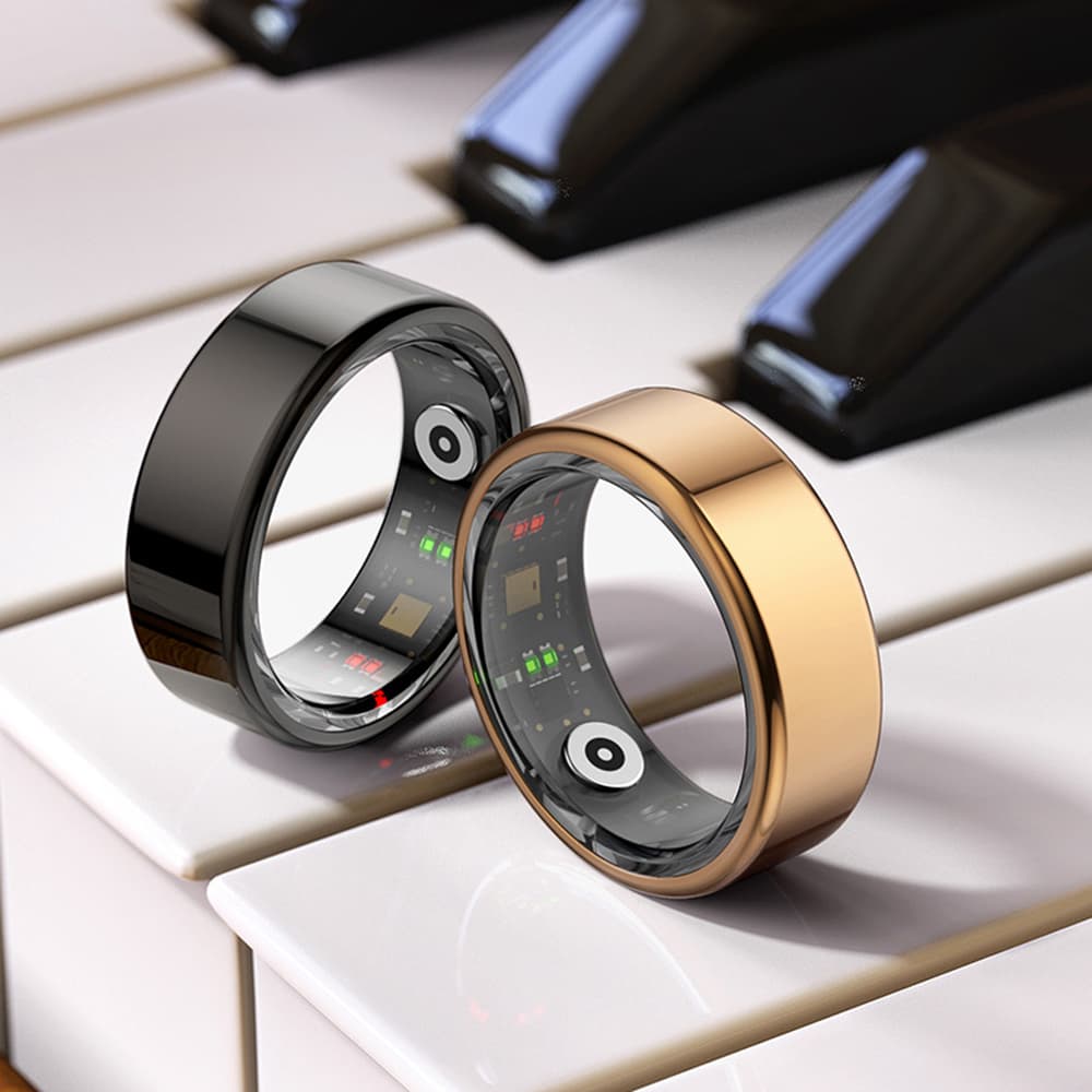 Techsuit - Smart Ring (R02) - Unisex, Pulse/Sleep/Fitness Monitor, Oxygen Saturation, QRing, Size 62.2mm - Black 3