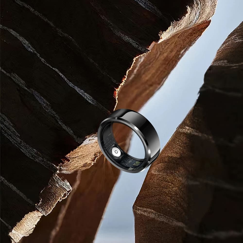 Techsuit - Premium Smart Ring (R6) - Heart Rate/Sleep/Fitness/Stress Monitor, Weight Management, IP68, Size 62.2mm - Black 4
