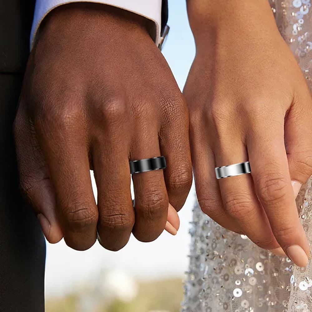 Techsuit - Premium Smart Ring (R6) - Heart Rate/Sleep/Fitness/Stress Monitor, Weight Management, IP68, Size 64.7mm - Silver 5