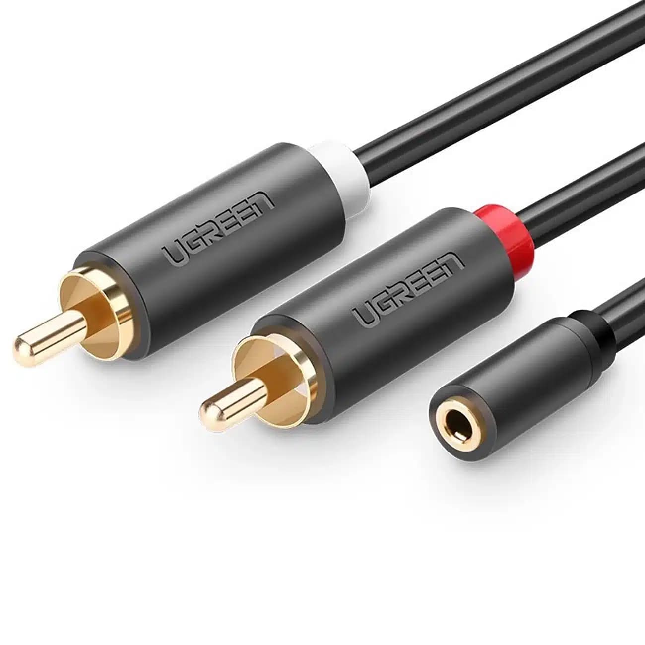 Ugreen AV102 10588 καλώδιο ήχου mini jack 3.5mm (θηλυκό) - 2RCA (αρσενικό) 1m - γκρι