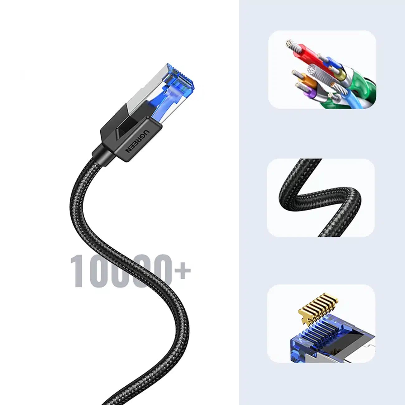 Ugreen NW153 Καλώδιο Ethernet RJ45 Cat8 με Χάλκινο Πυρήνα 1.5m - Μαύρο 20