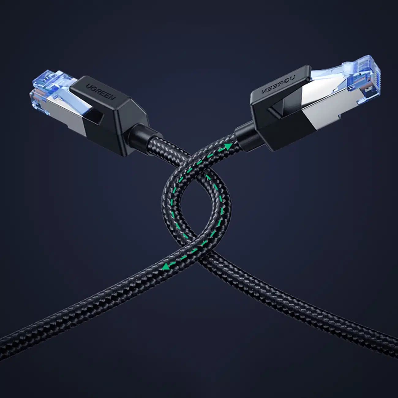 Ugreen NW153 Καλώδιο Ethernet RJ45 Cat8 με Χάλκινο Πυρήνα 1.5m - Μαύρο 8