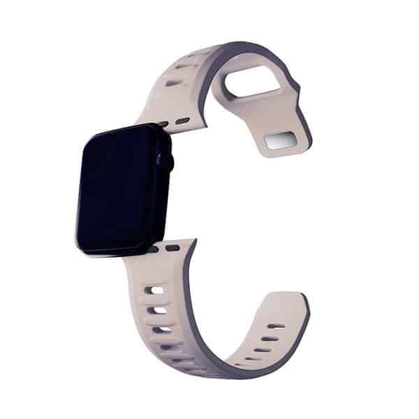 3MK Σιλικόνης Λουράκι Ρολογιού ροζ-μπεζ/ latte για Apple Watch 38/40/41mm 10