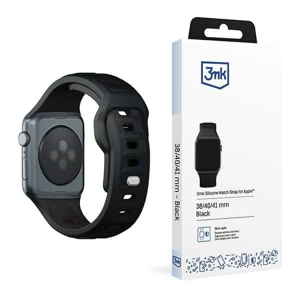 3MK Σιλικόνης Λουράκι Ρολογιού μαύρο για Apple Watch 38/40/41mm