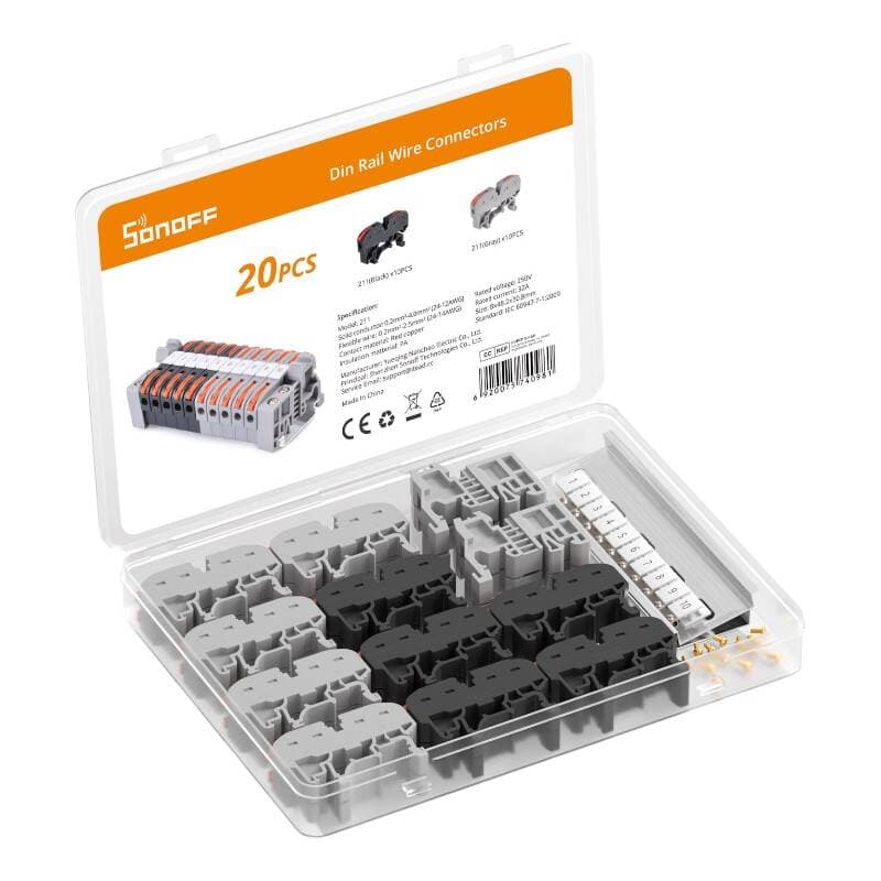 Σετ σύνδεσης καλωδίων DIN Rail Sonoff (20 τεμάχια)