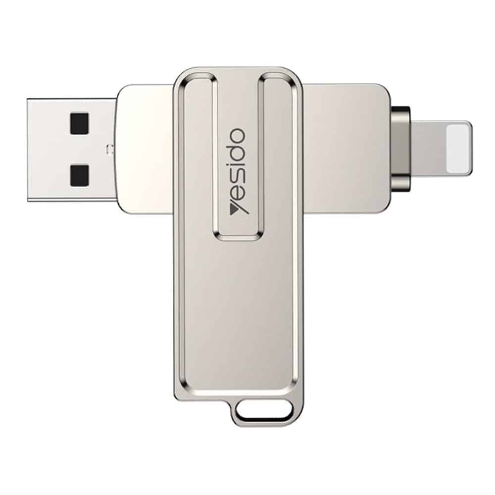 Yesido - Memory Stick (FL16) - OTG, USB, Lightning, 5Gbps, 256GB - Ασημί
