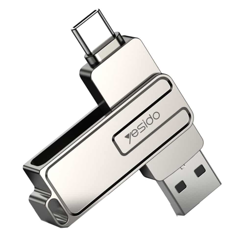 Yesido - Memory Stick (FL17) - OTG, USB, Type-C, 5Gbps, 128GB - Ασημί