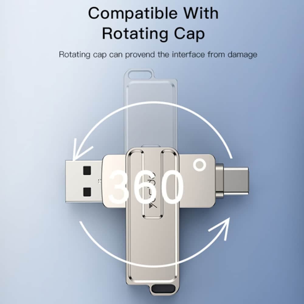 Yesido - Memory Stick (FL17) - OTG, USB, Type-C, 5Gbps, 128GB - Ασημί 5
