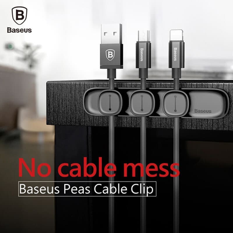 Baseus - Διοργανωτής Καλωδίων (ACWDJ-01) - 3 Κλιπ Κρατητήρων - Μαύρος 6