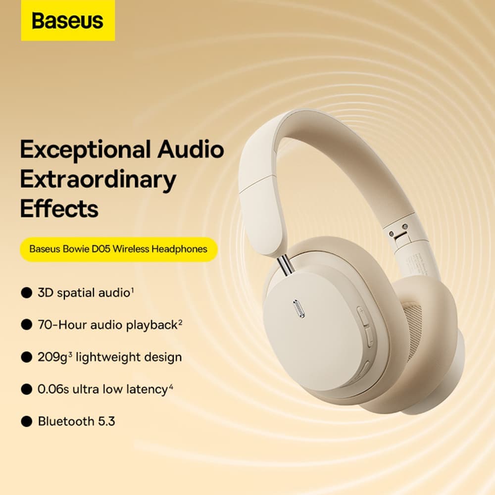 Baseus - Ασύρματα Ακουστικά Bowie D05 (NGTD020202) - Bluetooth 5.3, ENC Ακύρωση Θορύβου για HD Κλήσεις - Κρεμώδες Λευκό 8