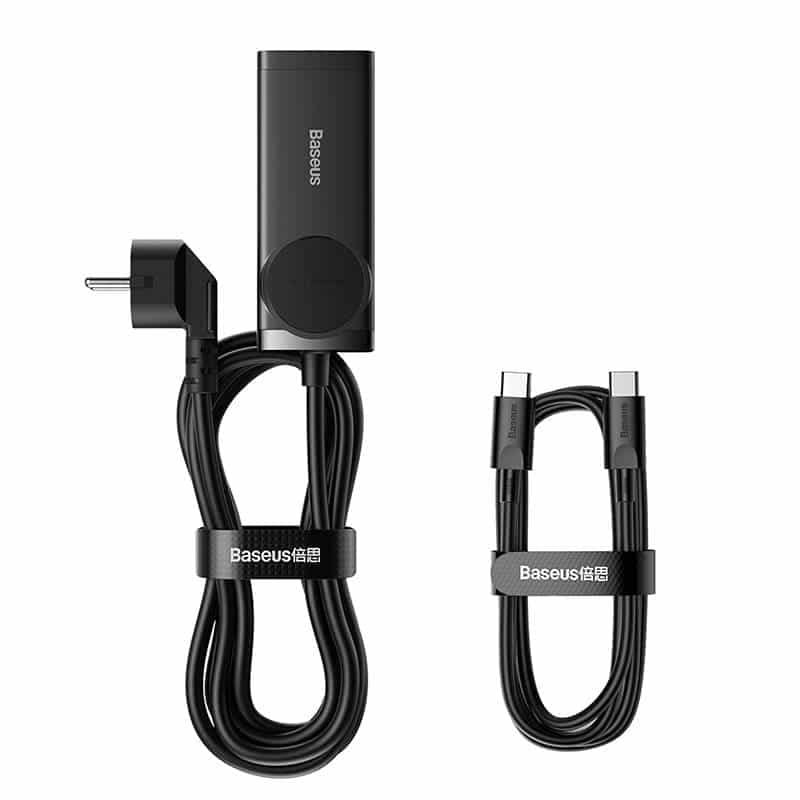 Baseus - Φορτιστής Τοίχου/Πολύπριζο (PSZM000401) - GaN3 Pro, 2xUSB, 2xUSB-C, AC, 100W - Μαύρο 9