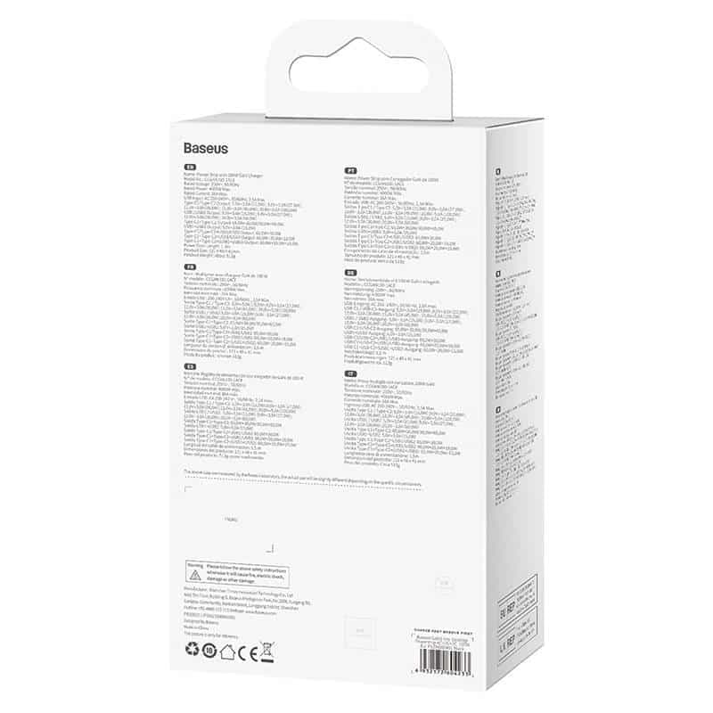 Baseus - Φορτιστής Τοίχου/Πολύπριζο (PSZM000401) - GaN3 Pro, 2xUSB, 2xUSB-C, AC, 100W - Μαύρο 11