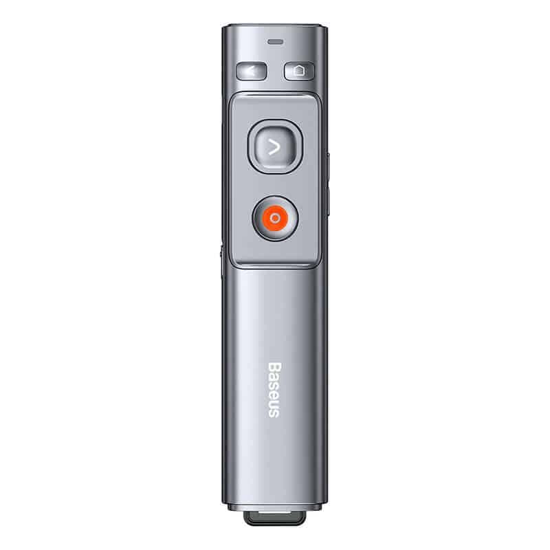 Baseus - Τηλεχειριστήριο Orange Dot (WKCD000013) - για Παρουσίαση, με Κόκκινο Δείκτη Laser - Γκρι 4