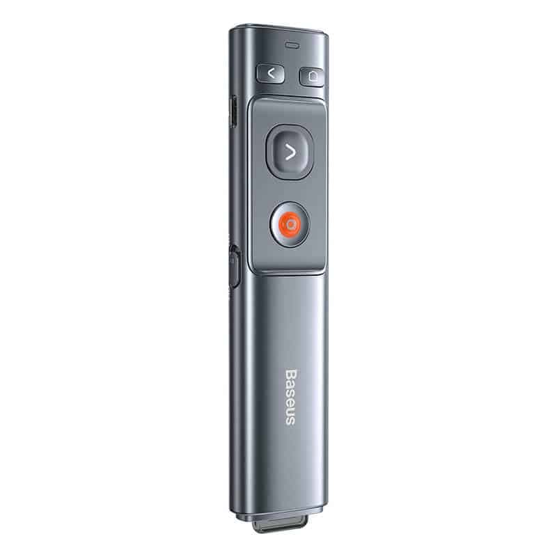 Baseus - Τηλεχειριστήριο Orange Dot (WKCD000013) - για Παρουσίαση, με Κόκκινο Δείκτη Laser - Γκρι 3
