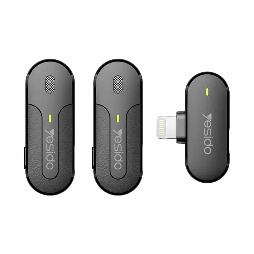 Yesido - Μικρόφωνο Lavalier 2in1 (KR16) - Lightning, 70mAh, Ασύρματο, 2.4GHz - Μαύρο