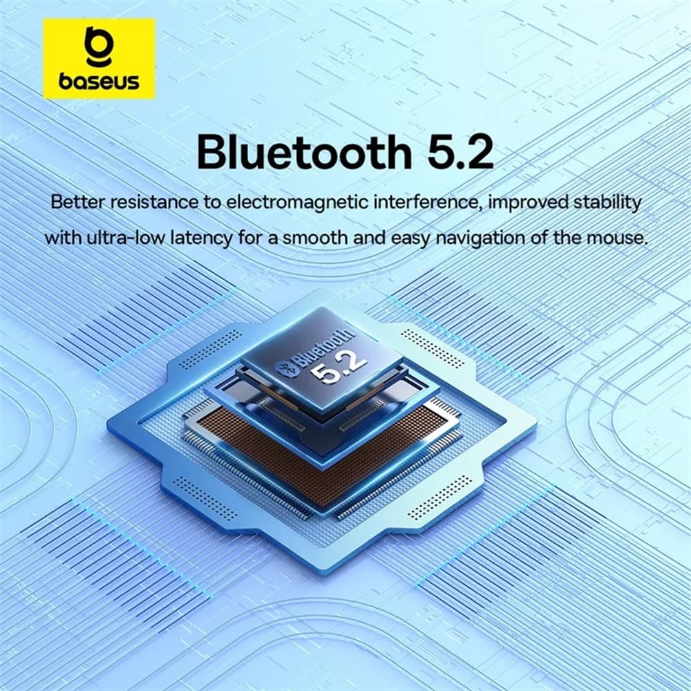 Baseus - Ασύρματο Ποντίκι F02 (B01055505111-01) - Bluetooth 5.2, 2.4G, 4000 DPI - Cluster Μαύρο 7