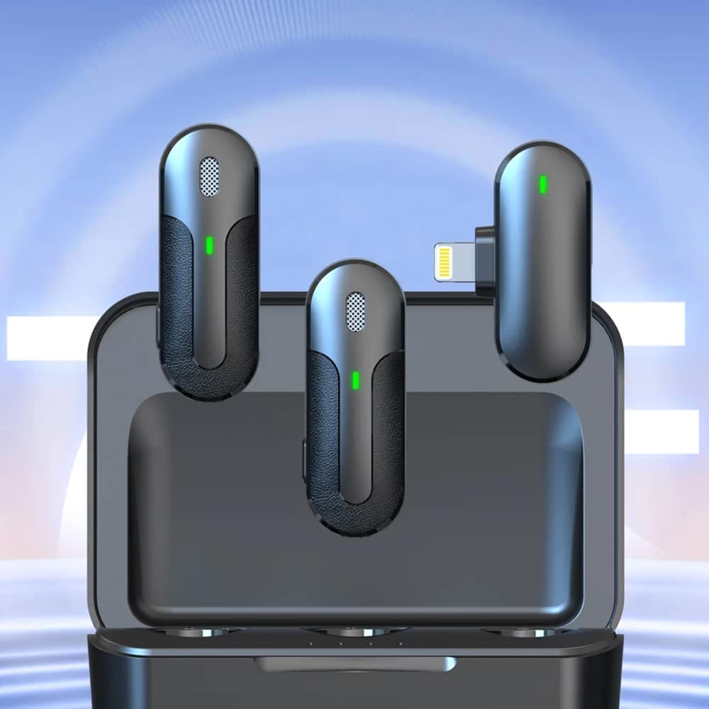 Yesido - Μικρόφωνο Lavalier 2in1 (KR16) - Lightning, 70mAh, Ασύρματο, 2.4GHz - Μαύρο 3