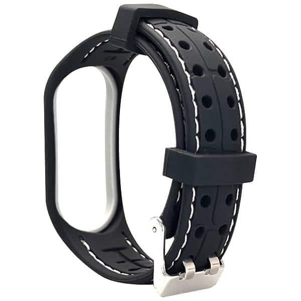 Beline Mi Band 7 Μαύρο/Λευκό Λουράκι