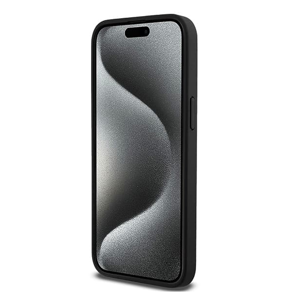 DKNY Leather Monogram Pattern Metal Logo MagSafe - θήκη για Apple iPhone 15 Pro Max - Μαύρο 5