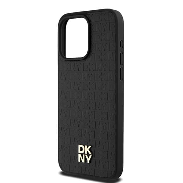 DKNY Leather Monogram Pattern Metal Logo MagSafe - θήκη για Apple iPhone 15 Pro Max - Μαύρο 6