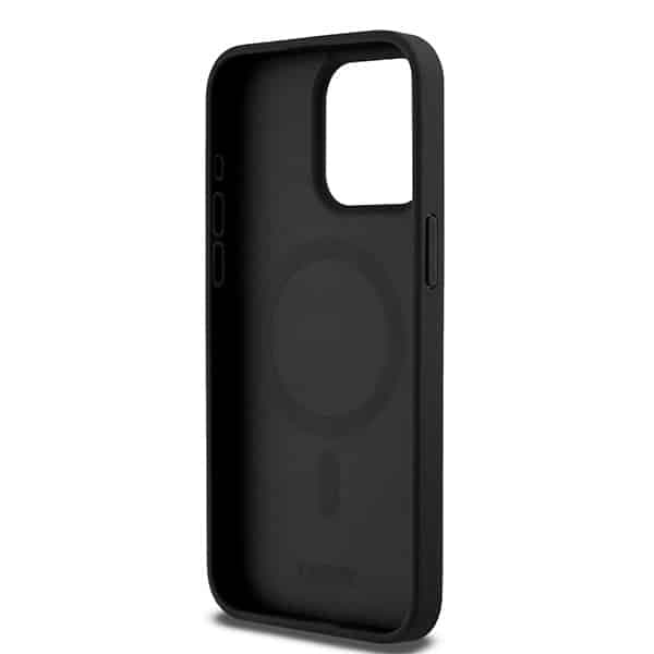 DKNY Leather Monogram Pattern Metal Logo MagSafe - θήκη για Apple iPhone 15 Pro Max - Μαύρο 7