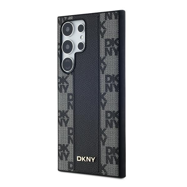 DKNY Leather Checkered Mono Pattern MagSafe - θήκη για Samsung Galaxy S24 Ultra - Μαύρο 2