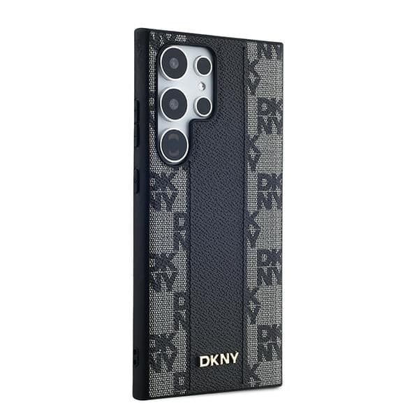 DKNY Leather Checkered Mono Pattern MagSafe - θήκη για Samsung Galaxy S24 Ultra - Μαύρο 4
