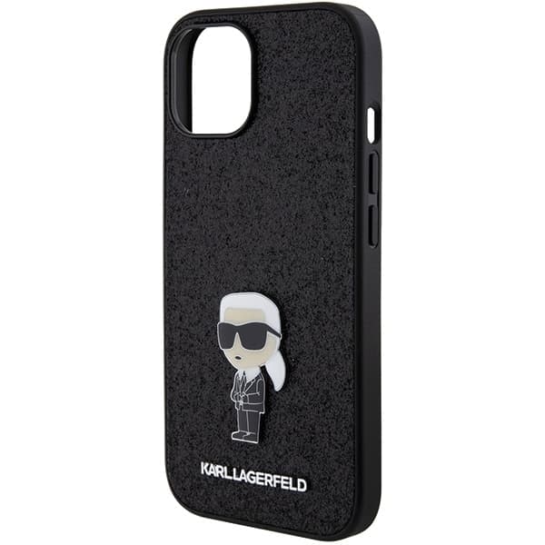 Karl Lagerfeld Glitter Ikonik Logo - θήκη για Apple iPhone 15 / 14 13 - Μαύρο 6