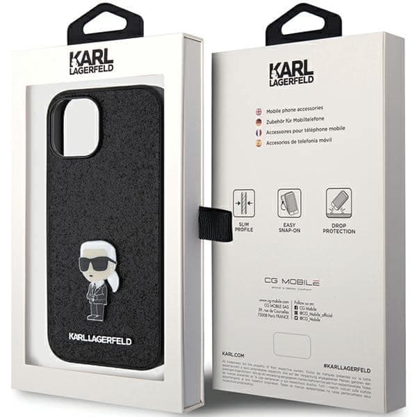 Karl Lagerfeld Glitter Ikonik Logo - θήκη για Apple iPhone 15 / 14 13 - Μαύρο 8