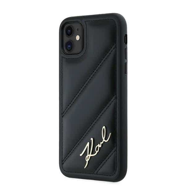 Karl Lagerfeld Diagonal Quilted Script - θήκη για Apple iPhone 11 / XR - Μαύρο 2