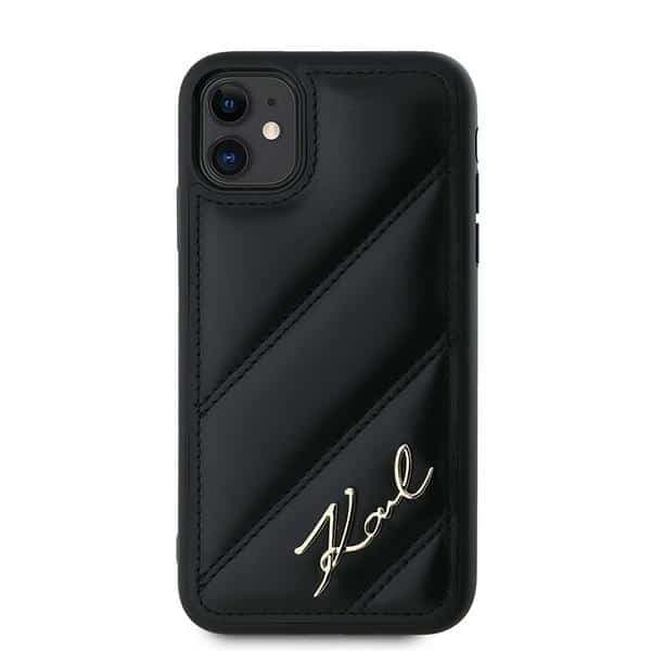 Karl Lagerfeld Diagonal Quilted Script - θήκη για Apple iPhone 11 / XR - Μαύρο 3