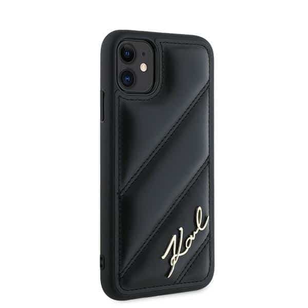 Karl Lagerfeld Diagonal Quilted Script - θήκη για Apple iPhone 11 / XR - Μαύρο 4