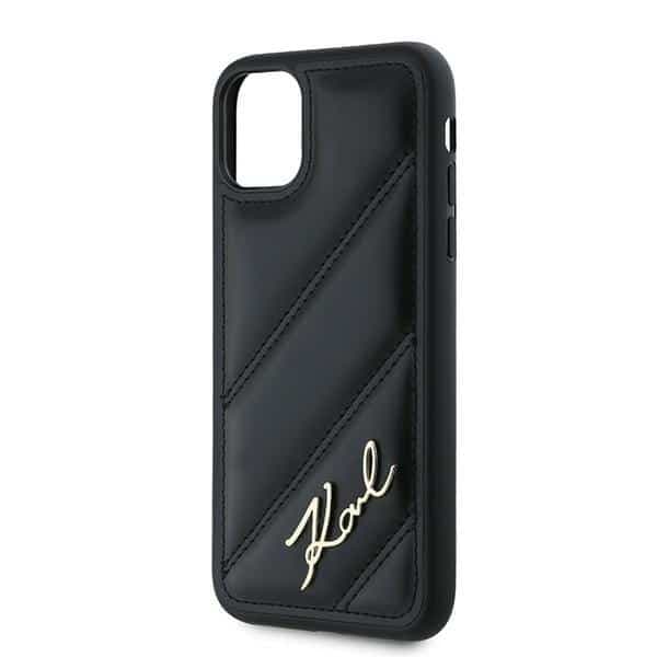 Karl Lagerfeld Diagonal Quilted Script - θήκη για Apple iPhone 11 / XR - Μαύρο 6