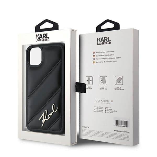 Karl Lagerfeld Diagonal Quilted Script - θήκη για Apple iPhone 11 / XR - Μαύρο 8