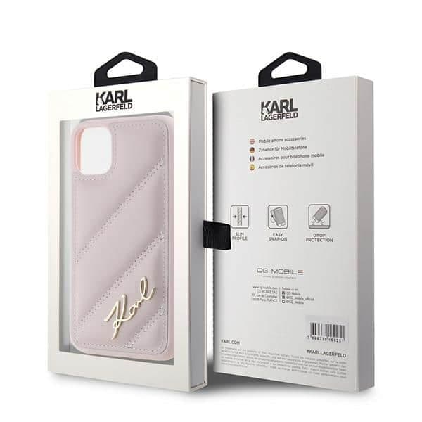 Karl Lagerfeld Diagonal Quilted Script - θήκη για Apple iPhone 11 / XR - Ροζ 8